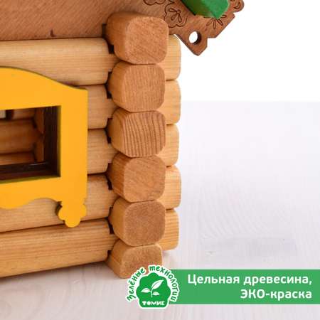 Конструктор деревянный детский Томик изба 39 деталей 1-20