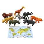 Набор фигурок животных S+S 8шт с картой обитания внутри Zooграфия