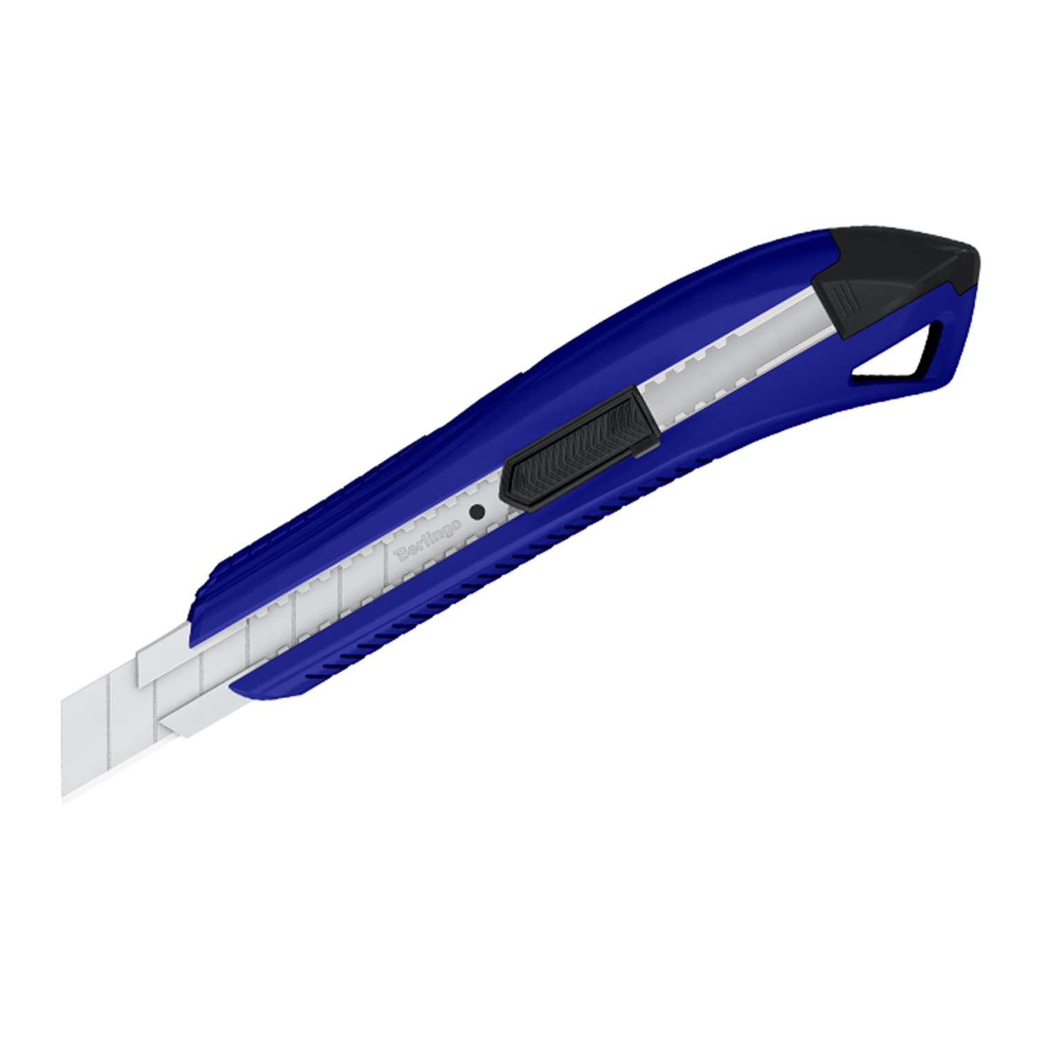 Нож канцелярский Berlingo Razzor 18 мм 200 auto-lock синий европодвес - фото 1