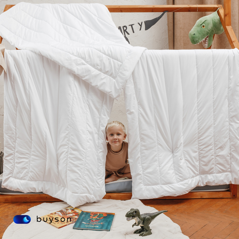 Одеяло buyson BuySweet 140х105 см с наполнителем полиэфирное волокно белое - фото 4