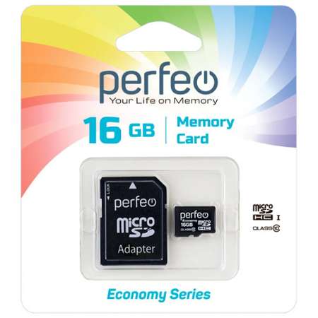 Карта памяти Perfeo microSD 16 Гб High-Capacity Class 10 economy series