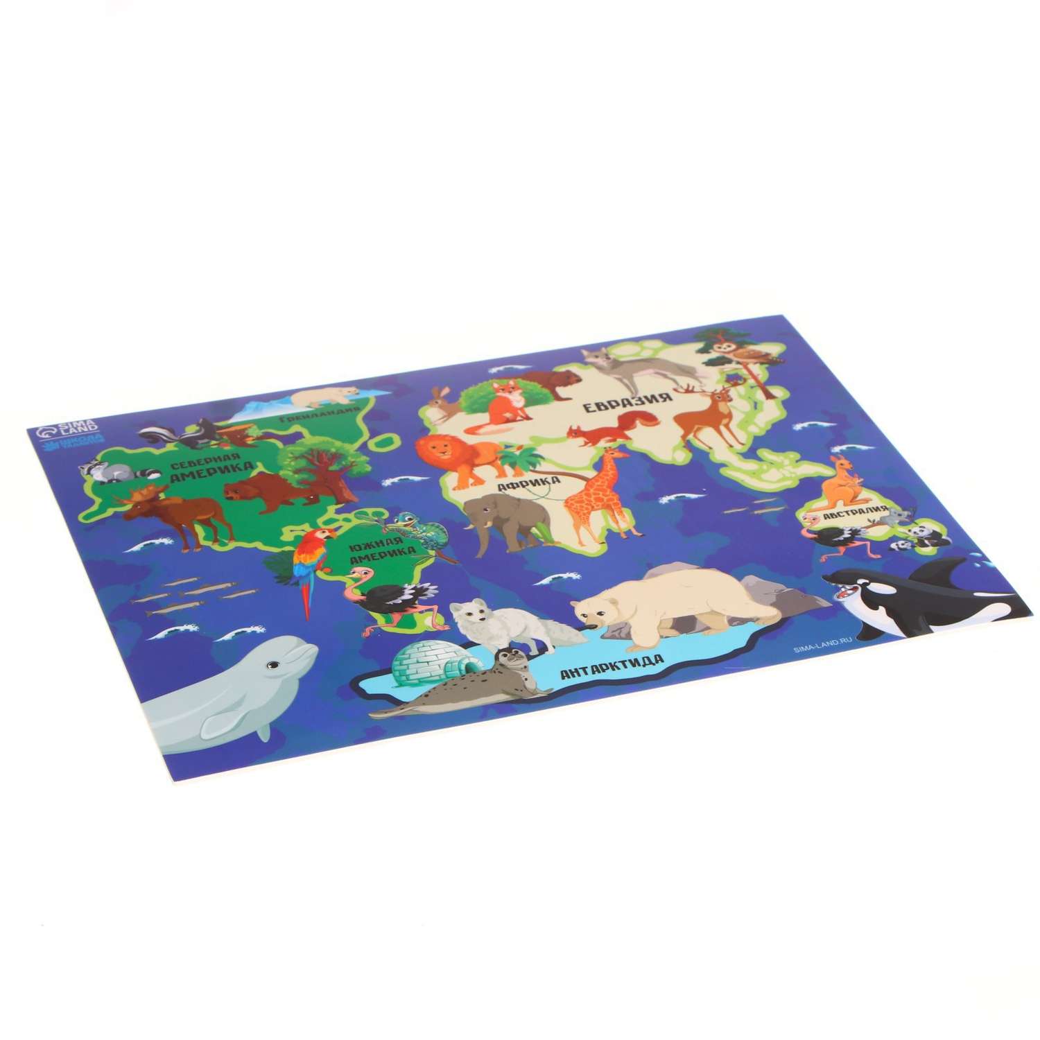 Коврик Школа Талантов для лепки с нескользящим покрытием «Карта мира» 29.7х21 см - фото 3