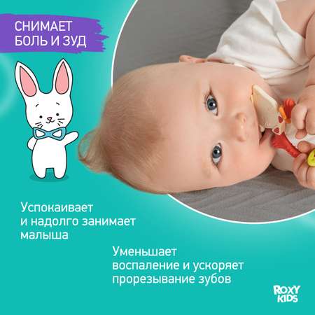 Прорезыватель для зубов ROXY-KIDS Meow teether цвет коралловый