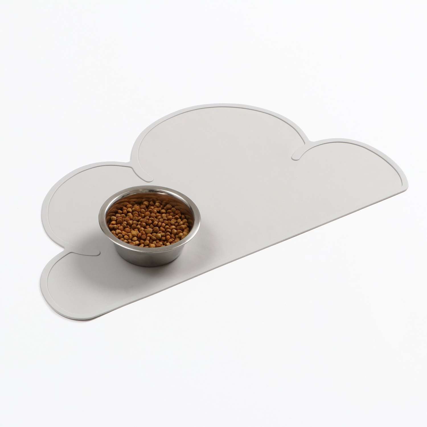 Коврик Пижон силиконовый под миску «Облако» 48х27 см серый - фото 2