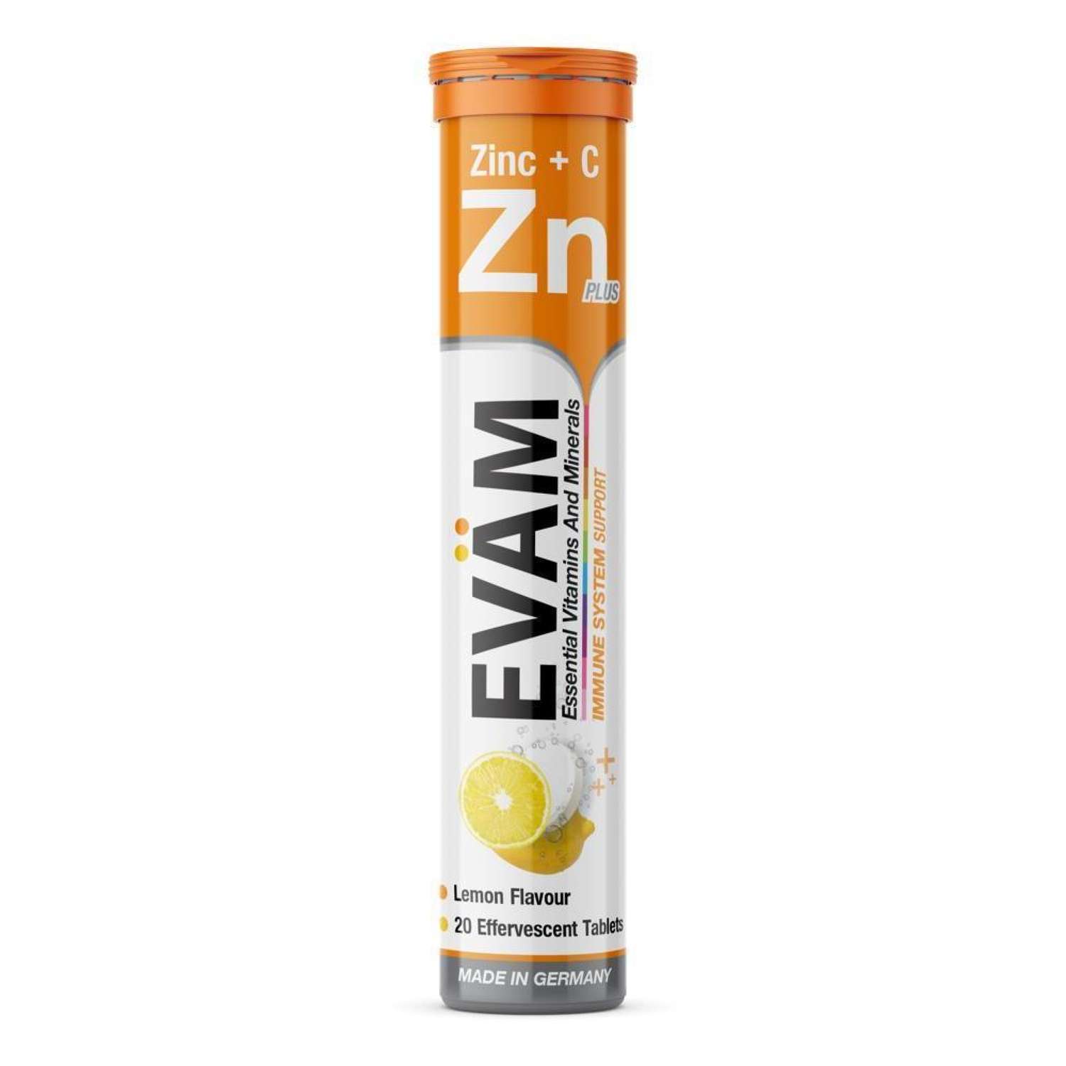 Шипучие витамины EVAM Zn С Цинк и Аскорбиновая кислота 20 таблеток - фото 1
