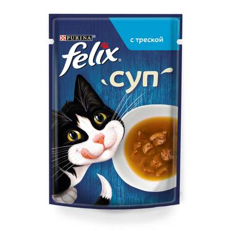 Корм влажный для кошек Felix 48г суп треска