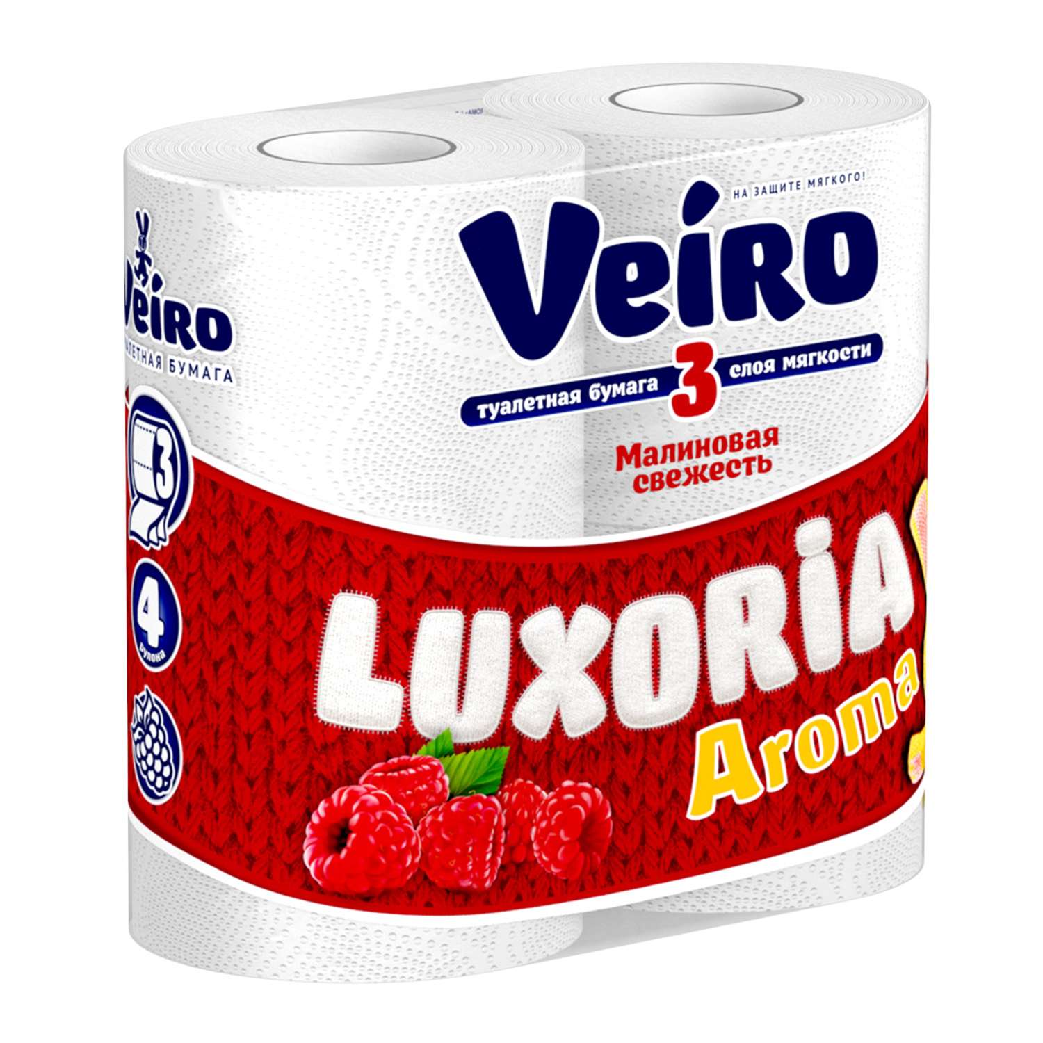 Туалетная бумага Veiro Luxoria Aroma Малиновая свежесть 3слоя/4рулона - фото 2