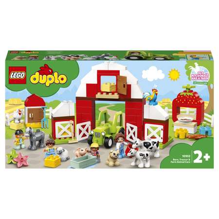Конструктор LEGO DUPLO Town Фермерский трактор сарай и животные 10952
