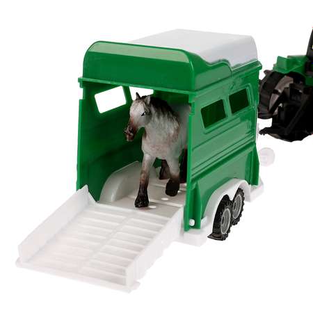 Трактор Технопарк Счастливый фермер свет звук прицеп животные багажник