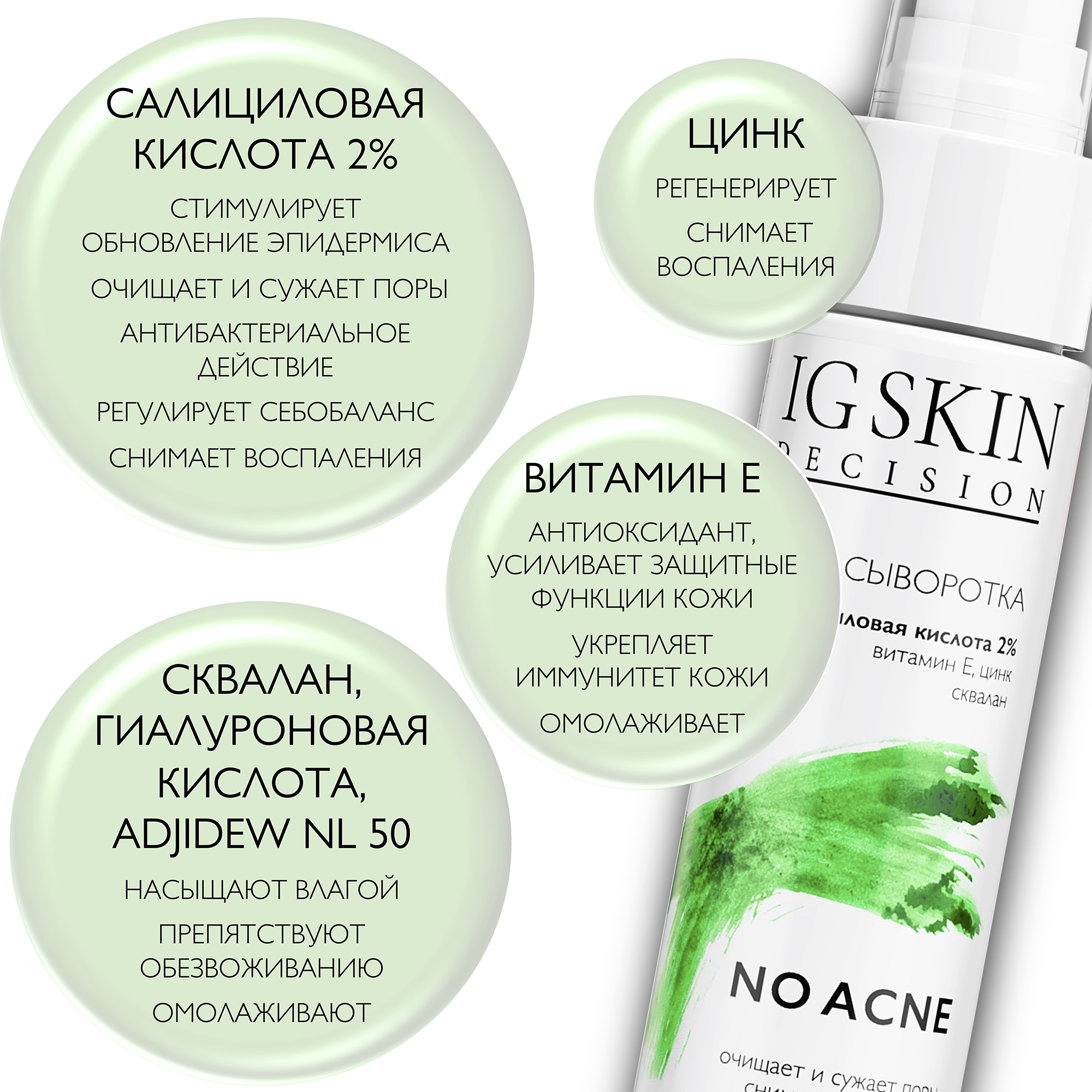 Сыворотка для лица IG SKIN Decision для проблемной кожи с салициловой кислотой витамином Е и цинком - фото 3