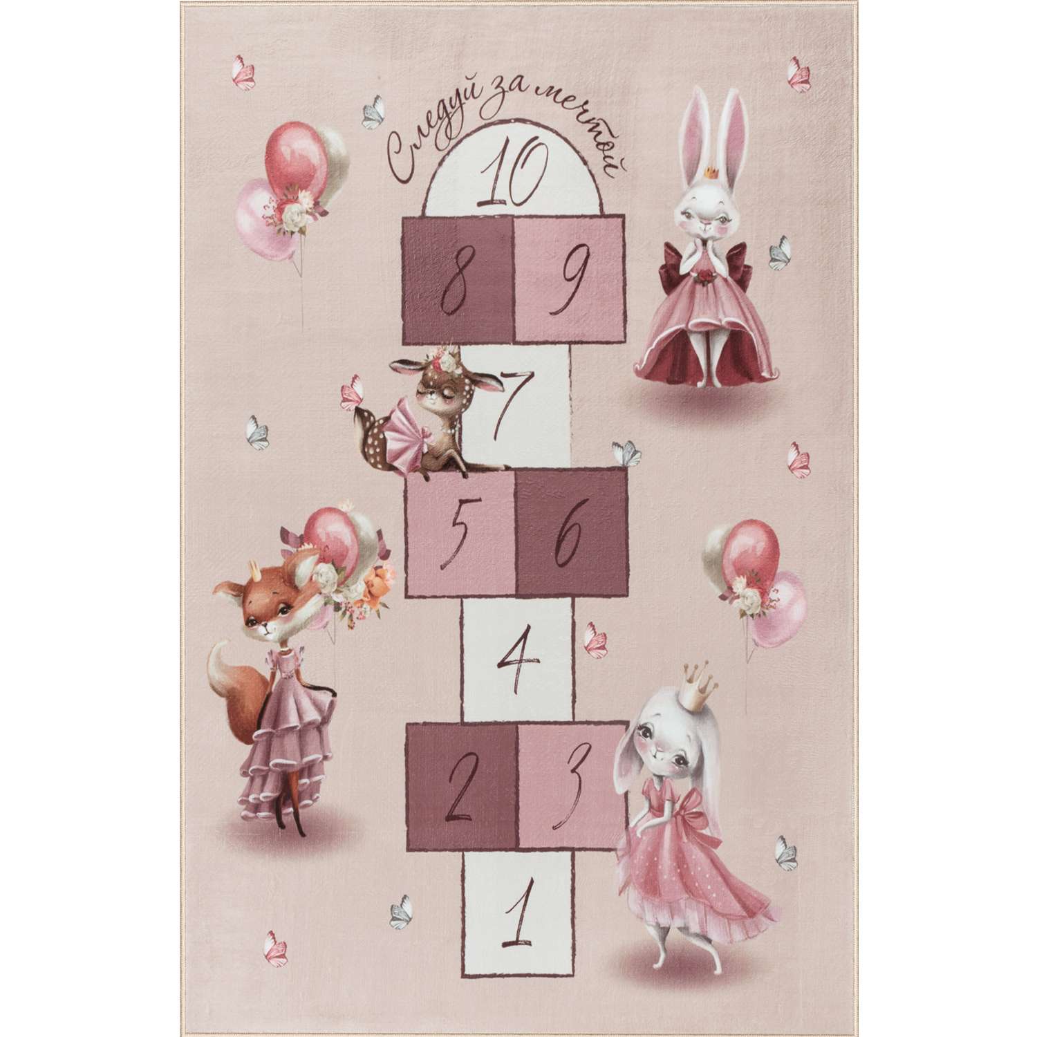 Ковер комнатный детский KOVRIKANA классики зайцы розовый 160х225 см - фото 3