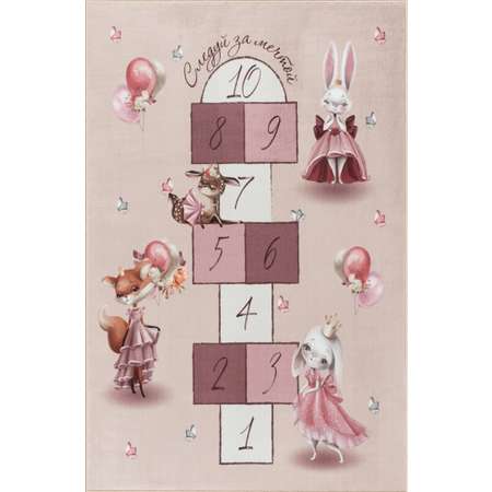 Ковер комнатный детский KOVRIKANA классики зайцы розовый 160х225 см