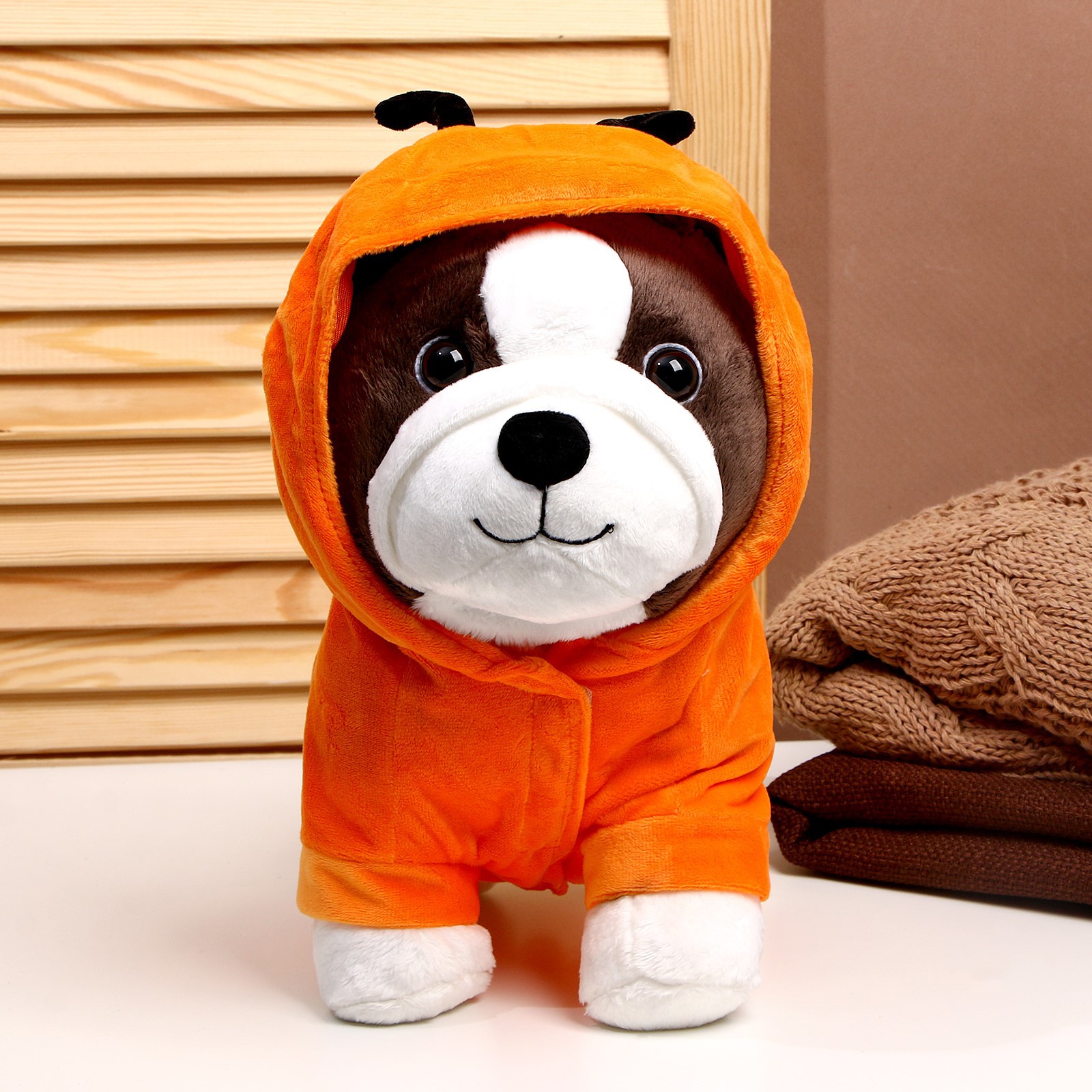 Мягкая игрушка Sima-Land «Собака» в кофте 30 см цвет оранжевый - фото 3