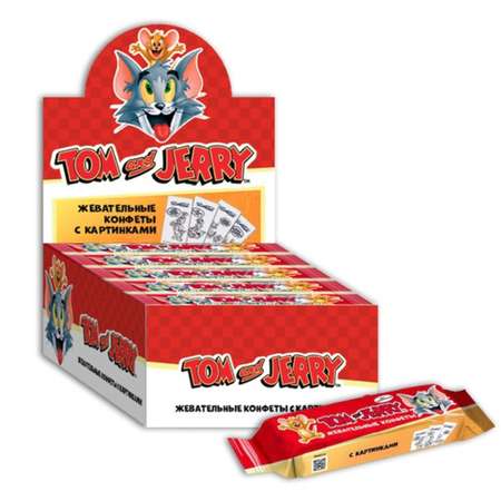 Жевательные конфеты Tom and Jerry (WB) Tom and Jerry Том и Джери блок 20шт ассорти микс вкусов вкладыши