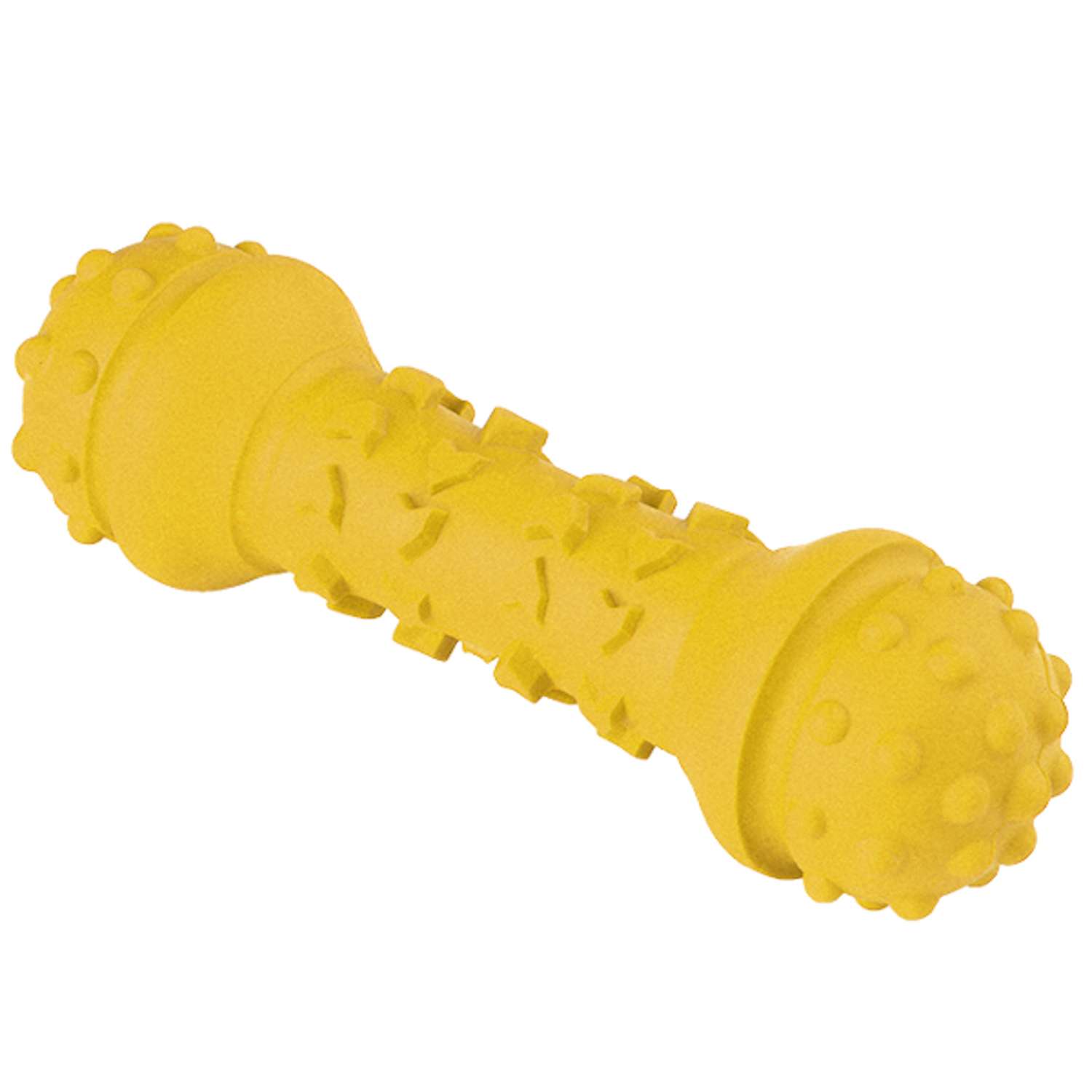 Игрушка для собак Mr.Kranch Гантель дентальная с ароматом сливок Желтая - фото 1