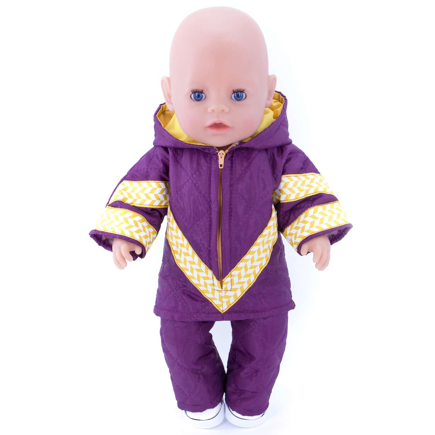 Комплект для пупса Модница 43-48 см куртка и брюки из синтепона 6112 фиолетовый 6112фиолетовый - фото 1