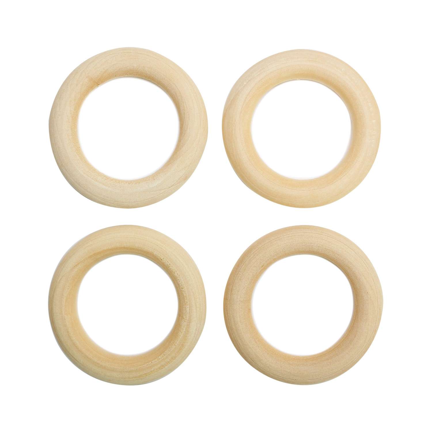 Бусины Айрис деревянные неокрашенные кольцо 40 мм 4 шт - фото 1