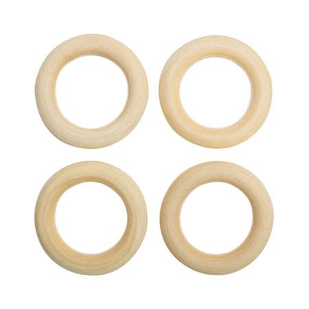 Бусины Айрис деревянные неокрашенные кольцо 40 мм 4 шт