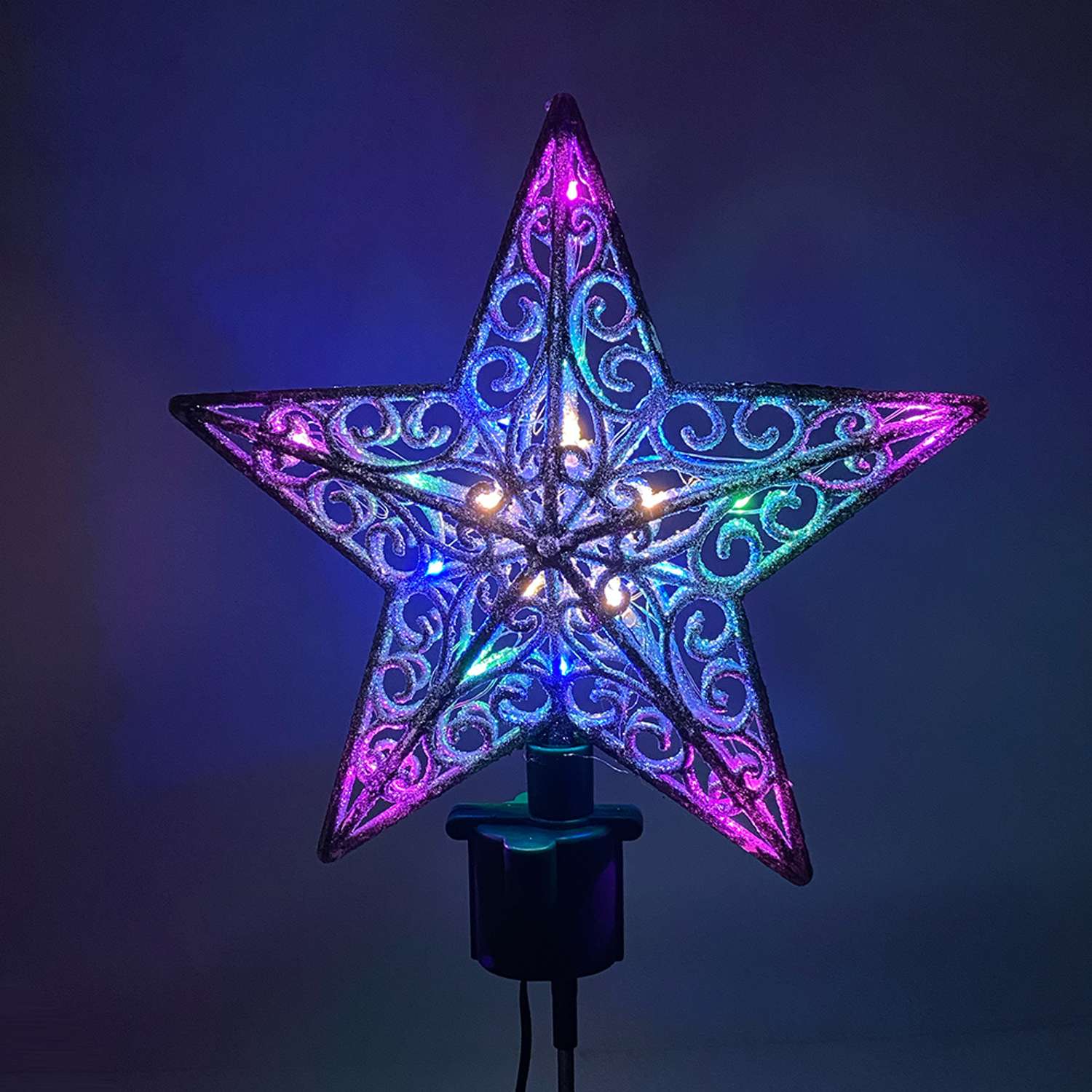 Светодиодная система B52 Top star frosty макушка на елку новогодняя разноцветная с блестками - фото 2