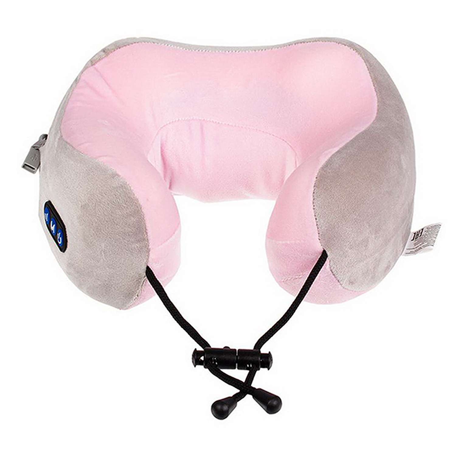 Массажер Bradex подушка-подголовник дорожная для шеи серо-розовая - фото 4