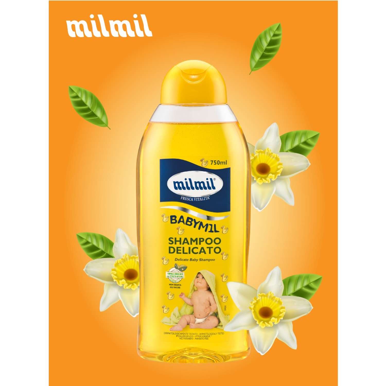 Шампунь для волос MilMil Baby Pures деликатный 750мл - фото 5