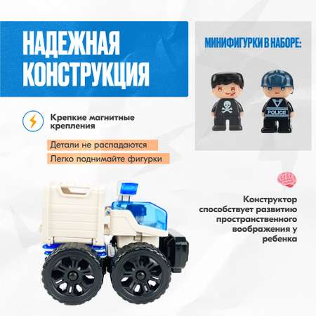 Игрушка LX Магнитный конструктор Полицейский набор 36 деталей