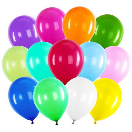 Шары воздушные Brauberg Набор 100 шт яркие цвета для фотозоны на день рождения