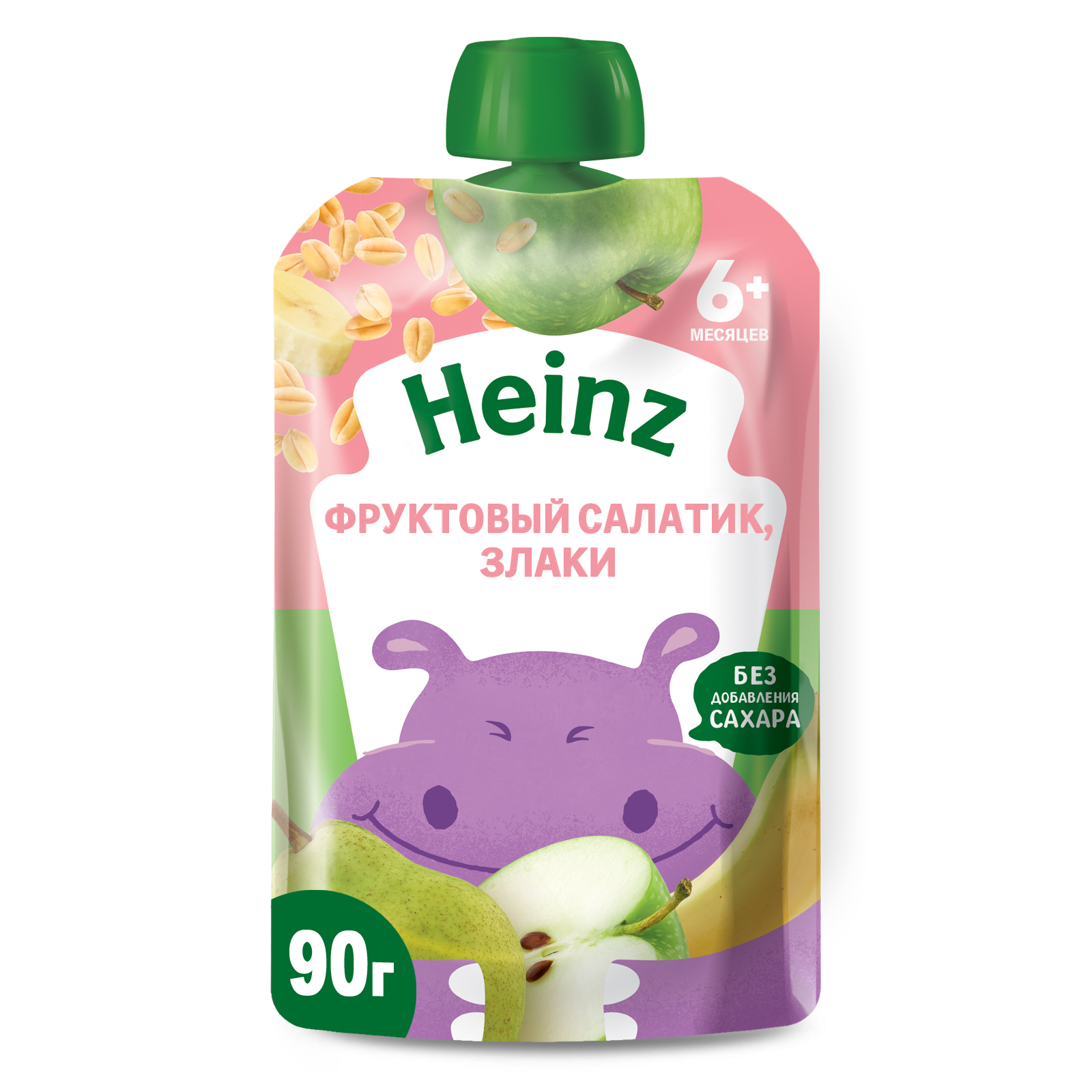 Пюре Heinz фруктовый салатик-злаки пауч 90г с 6месяцев - фото 1