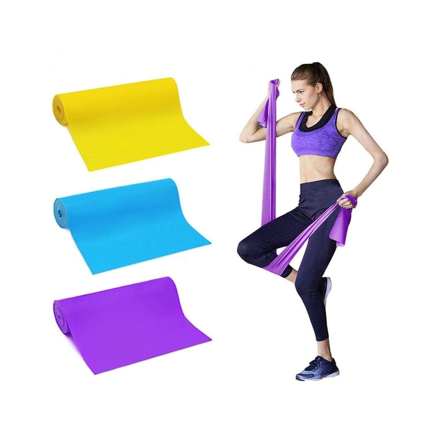 Лента гимнастическая Uniglodis Для йоги фиолетовая - фото 2