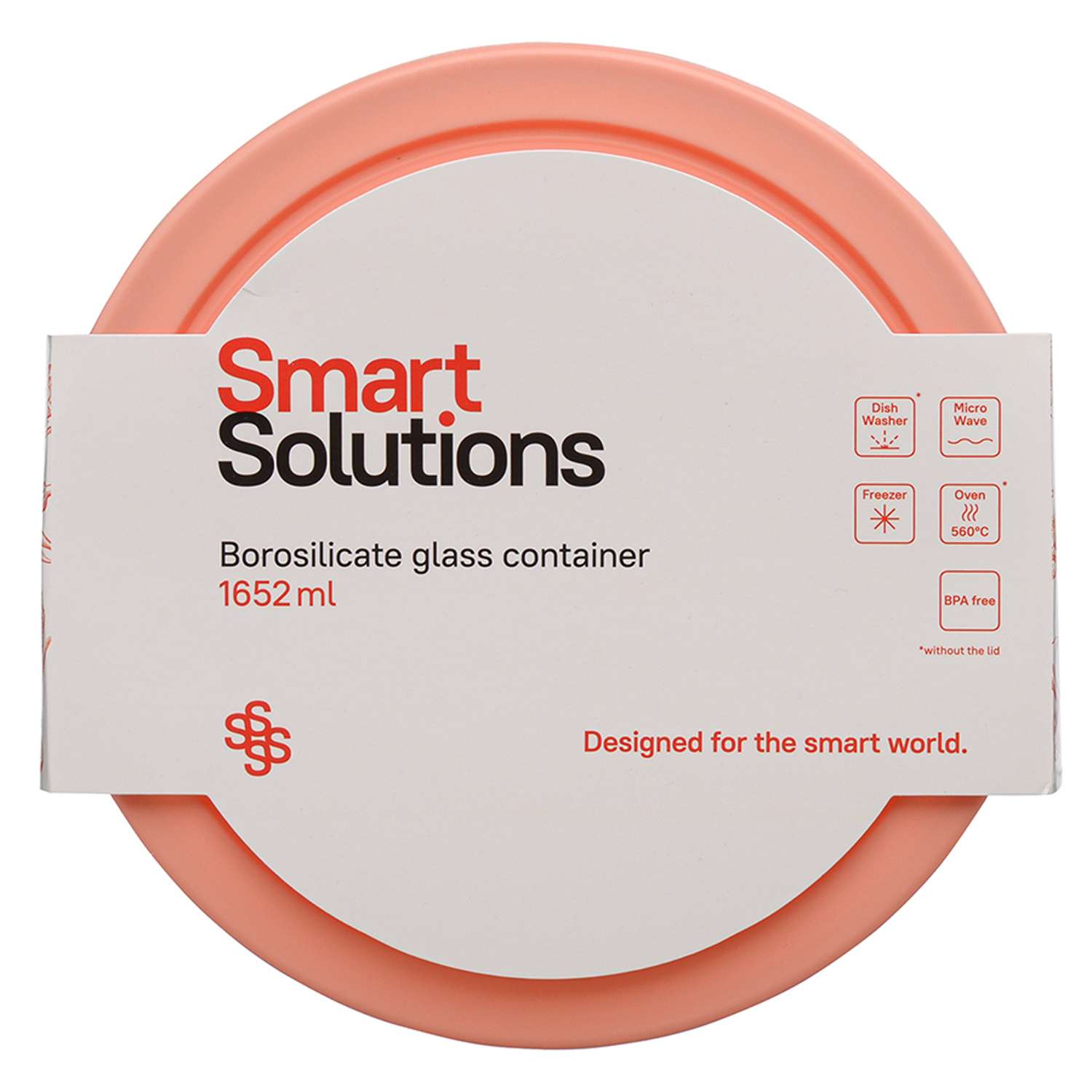 Контейнер для еды Smart Solutions стеклянный 1652 мл розовый - фото 4