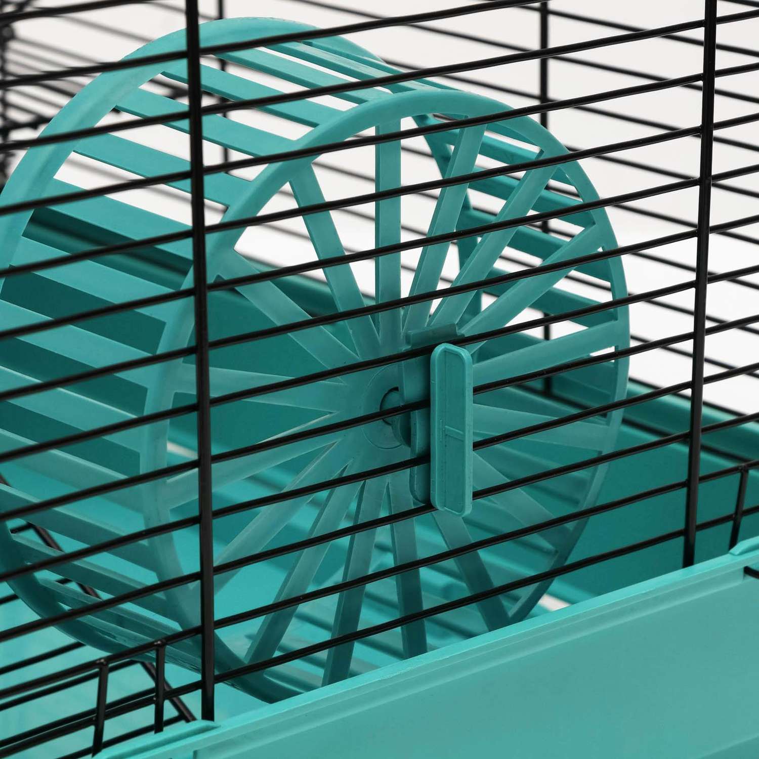 Клетка для грызунов Пижон с 3 этажами укомплектованная 41х30х58 см бирюзовая - фото 10