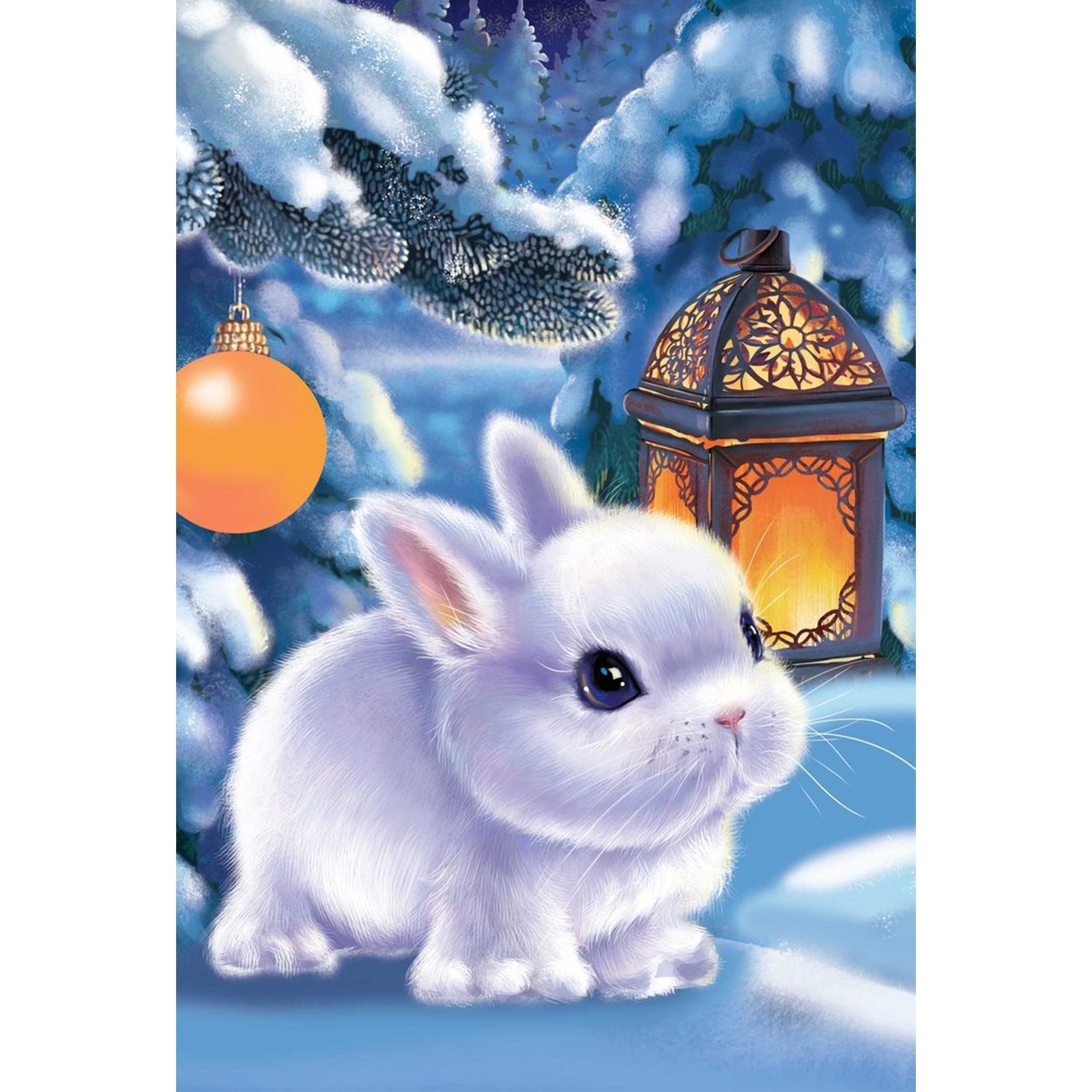 Картина Школа Талантов по номерам на холсте с подрамником «Кролик с фонариком» 20х30 см - фото 1