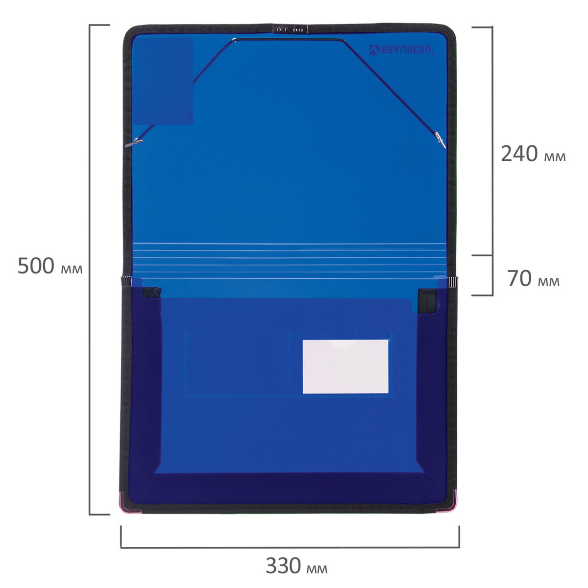 Папка канцелярская Brauberg для документов и бумаг на резинках А4 - фото 7