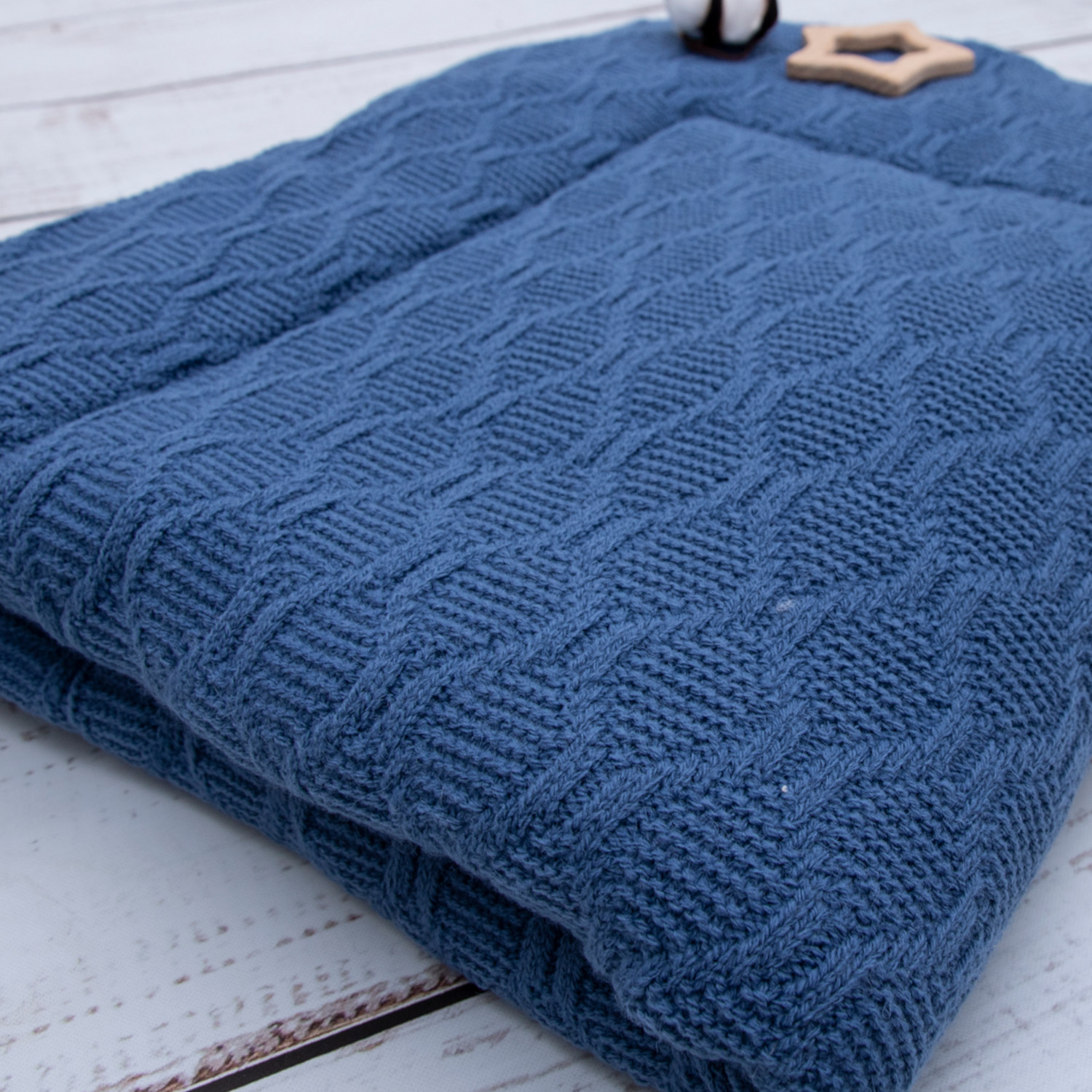 Одеяло-плед Осьминожка вязаное утепленное 110*95 см - фото 7
