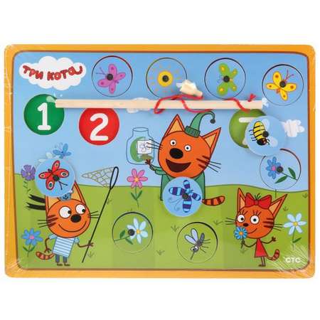 Игрушка Буратино деревянная «Рыбалка» «Ловим бабочек» «Три Кота»