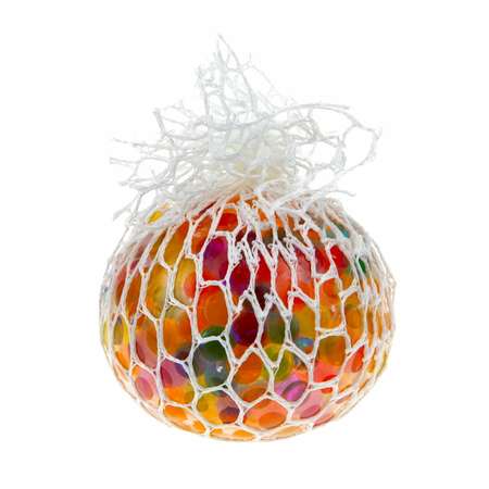 Игрушка-антистресс 1TOY Жмяка шар с разноцветными шариками в сетке