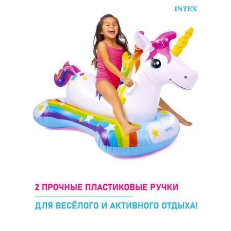 Игрушка надувная для плавания Intex Единорог 163х86 см бело-голубой