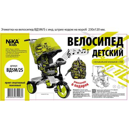 Велосипед Nika ВД5М/2S