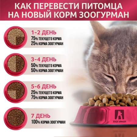 Корм сухой Зоогурман Полнорационный сухой корм для кошек Optimal Телятина 0.6 кг