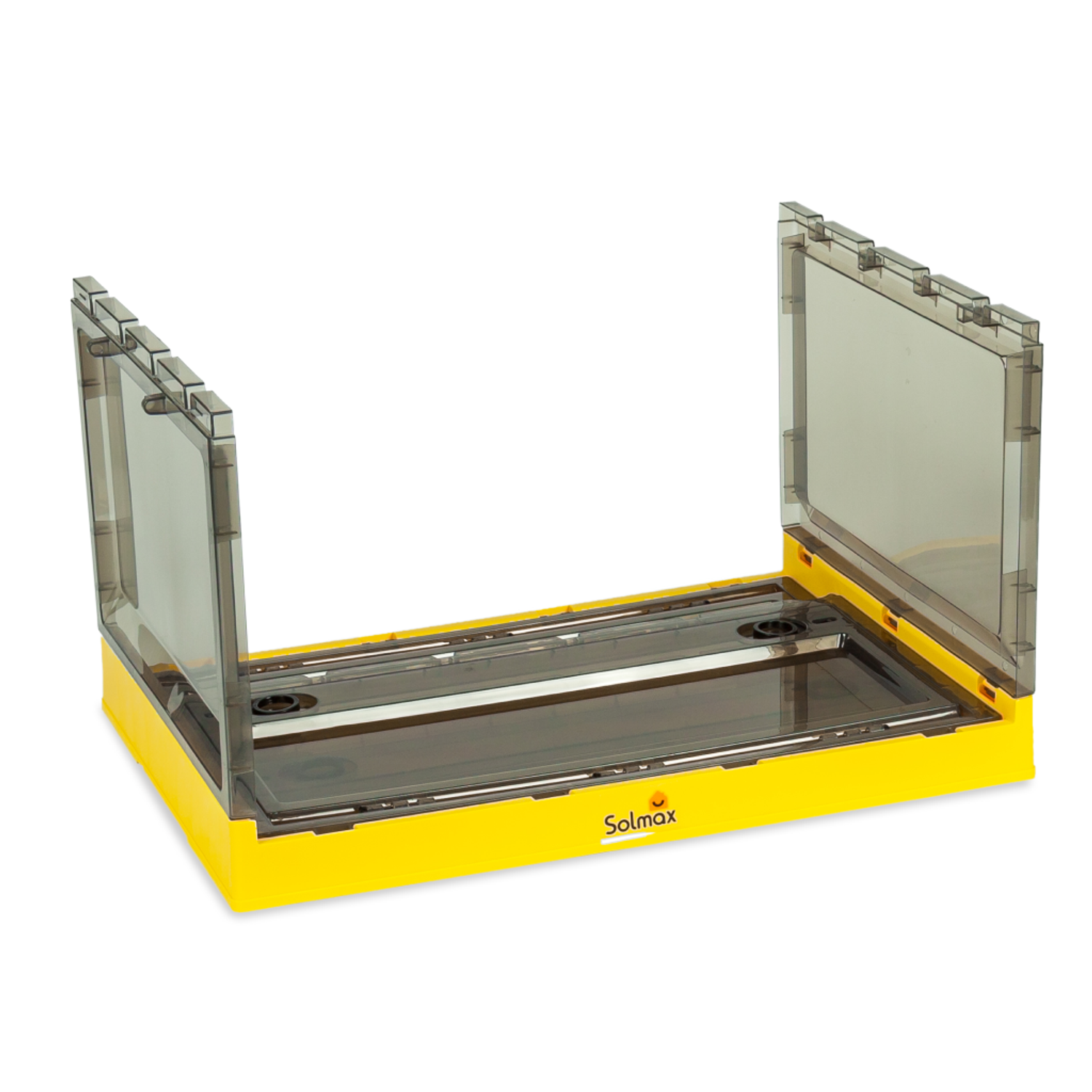 Ящик для хранения вещей Solmax прозрачный контейнер с крышкой на колесах 51х36х30 желтый - фото 7