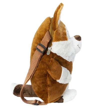 Рюкзак IdeaToys Плюшевый в форме собаки Роки с одним карманом