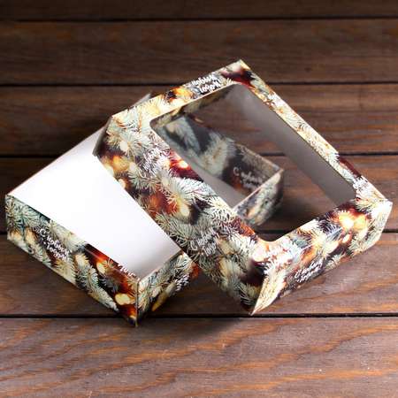 Коробка Sima-Land подарочная. крышка дно. с окном«Сказочный миг» 18×15×5 см