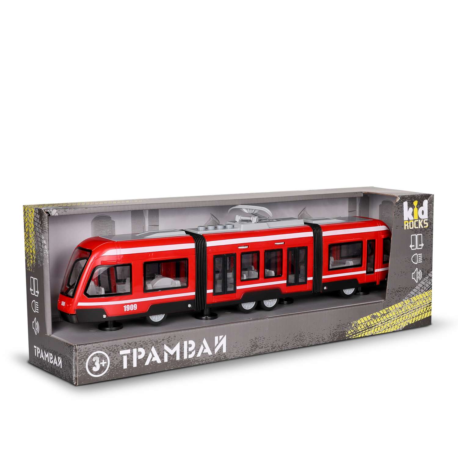 Модель Kid Rocks Трамвай масштаб 1:16 со звуком и светом YK-2105 - фото 1