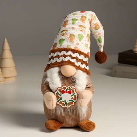 Кукла интерьерная Зимнее волшебство «Бабуся с имбирной печенюшкой» 38 см