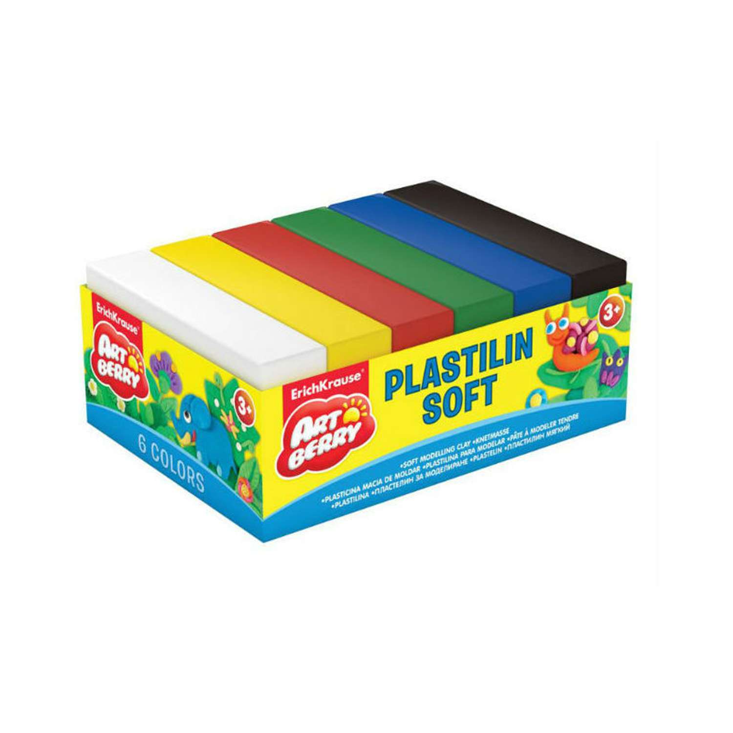 Пластилин ArtBerry мягкий 6цветов 300г 33302 - фото 1