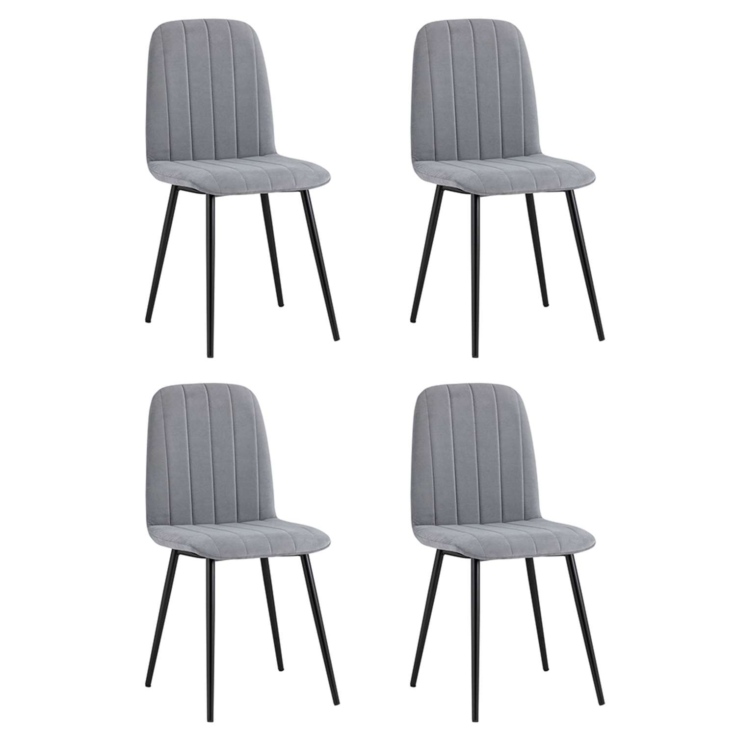 Комплект стульев Фабрикант 4 шт Easy велюр серый - фото 1