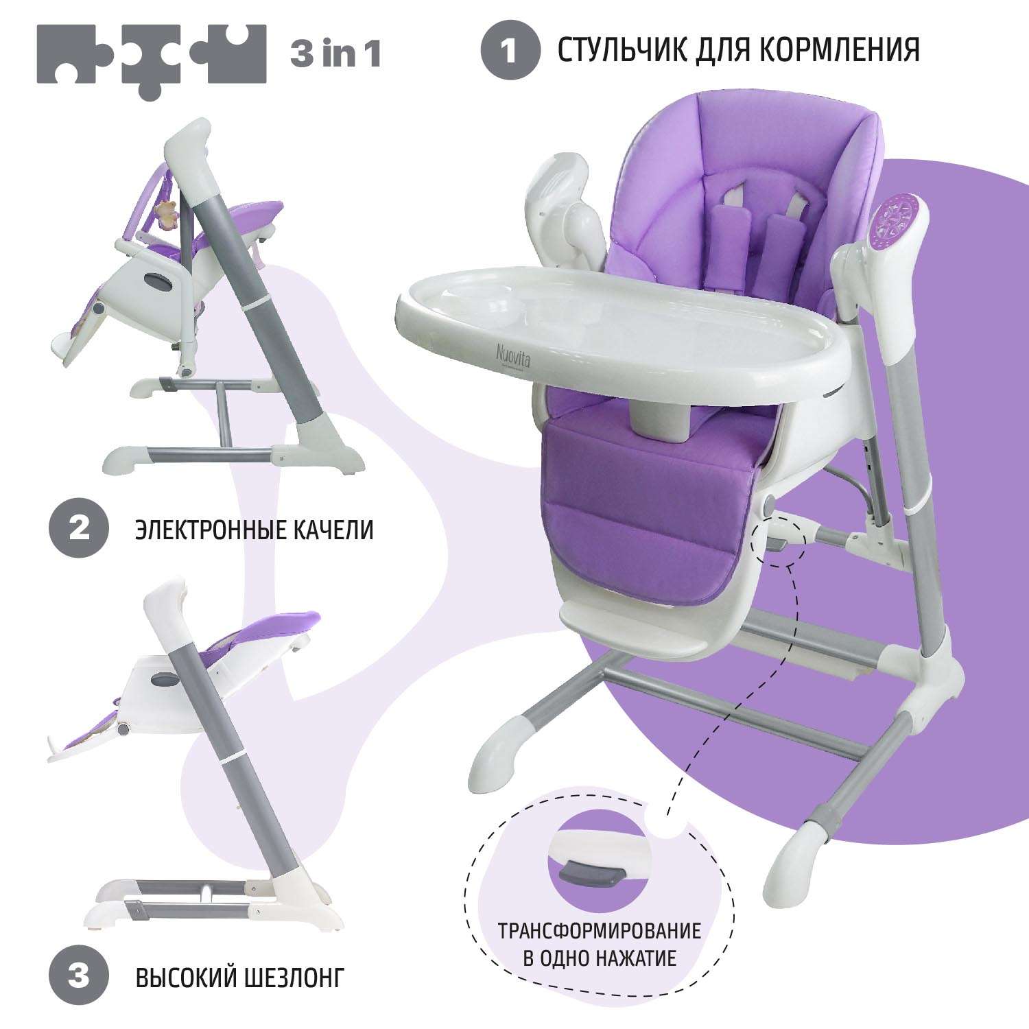 nuovita стульчик для кормления качели nuovita unico