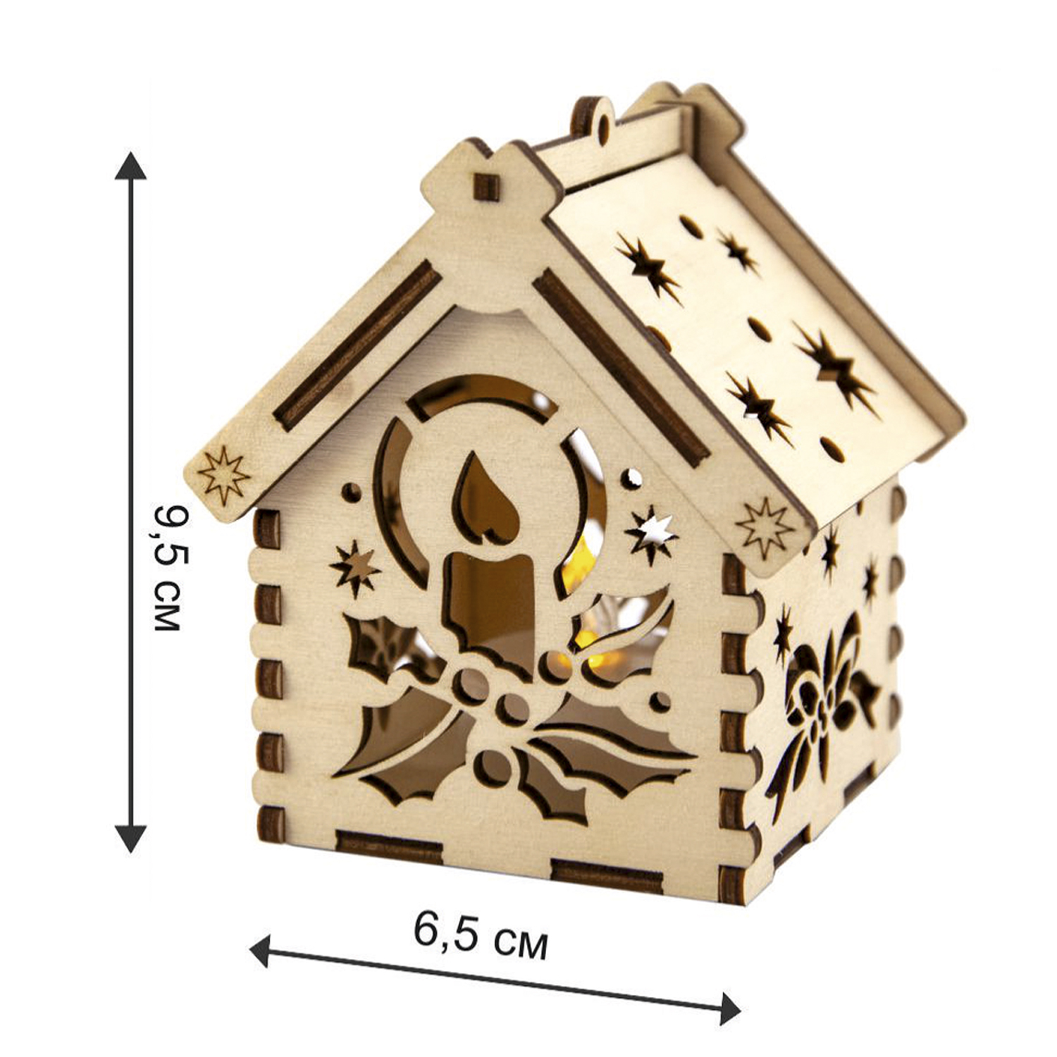Сборная модель Символик Домик Рождественский Свеча с подсветкой - фото 2