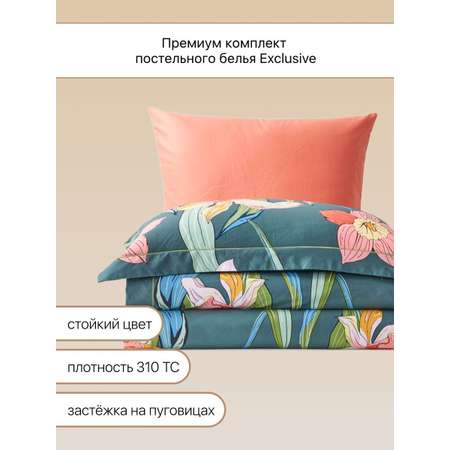 Постельное белье Arya Home Collection 1.5 спальное 160х220 Exclusive Evergreen комплект сатин наволочки 50х70 и 70х70