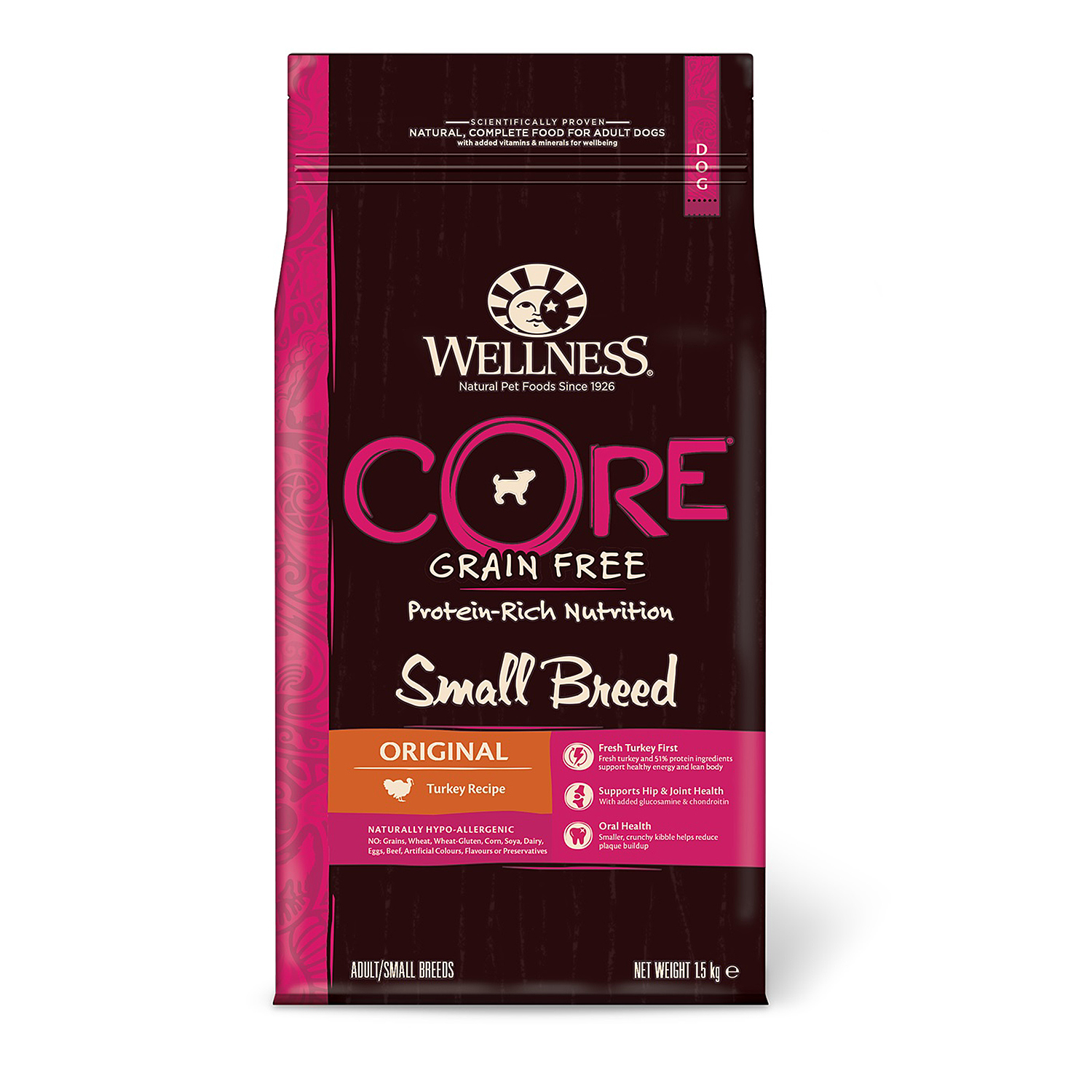 Сухой корм для собак Wellness CORE 1.5 кг курица, индейка (для домашних, полнорационный) - фото 2